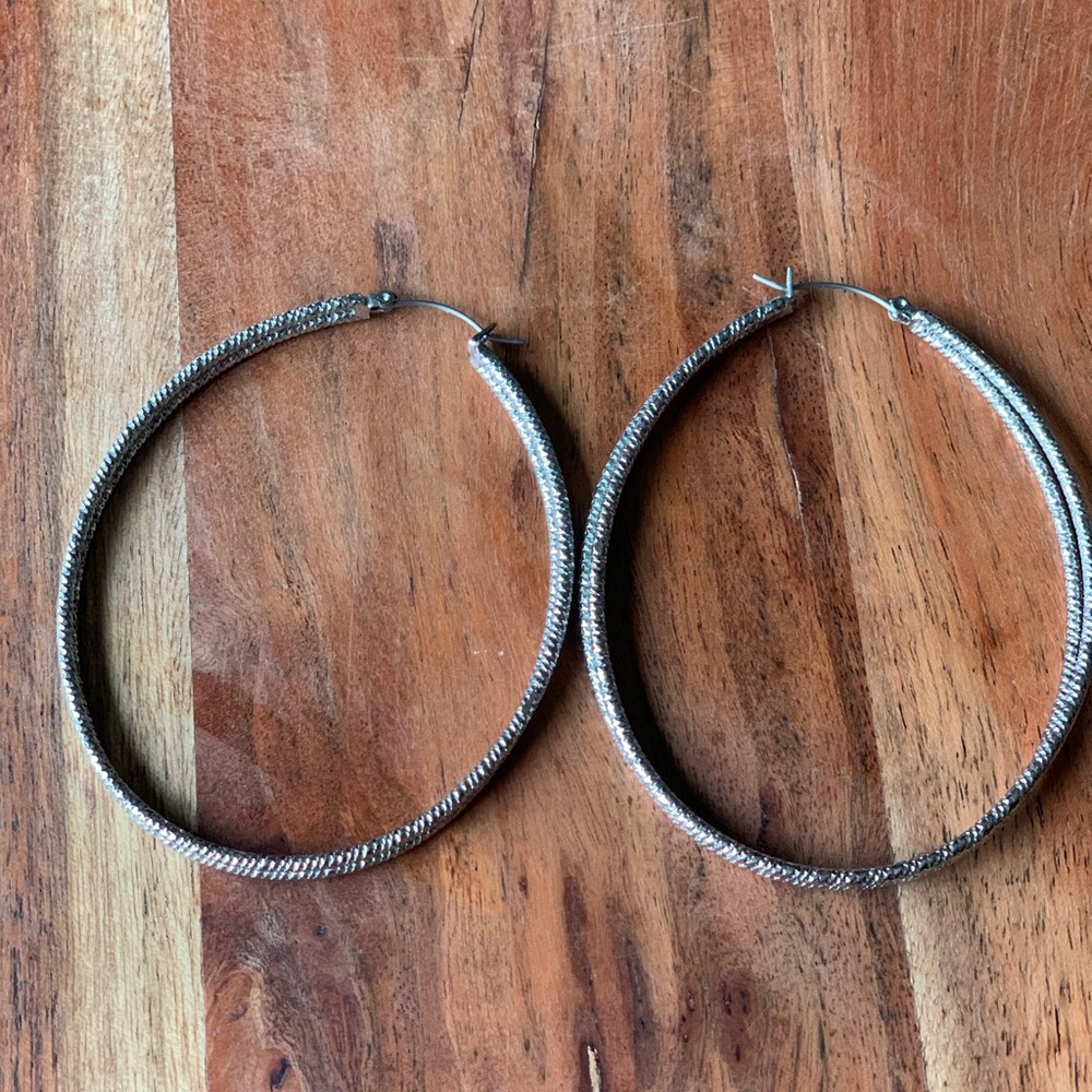 Large silver hoops